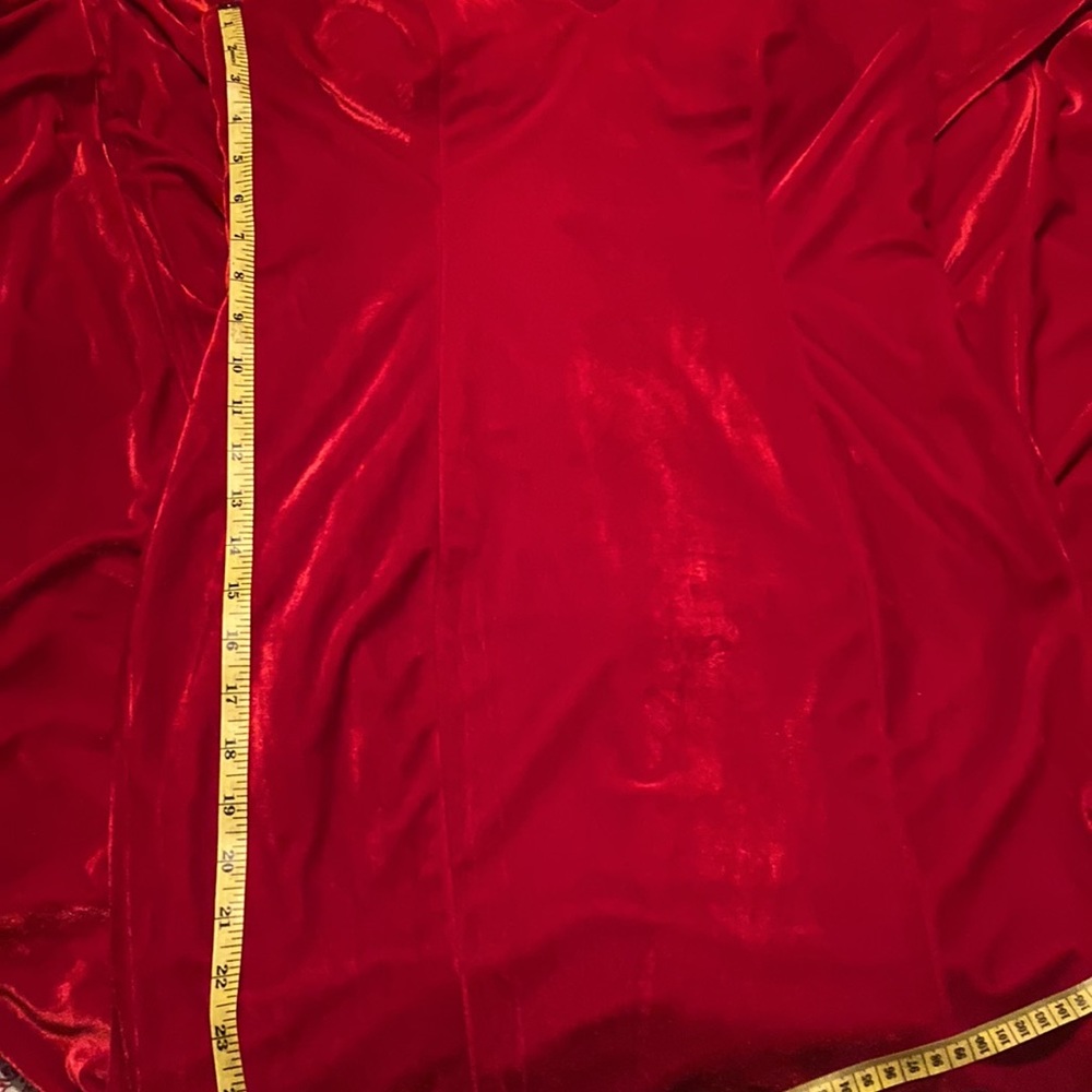 Hebeos| Sweetheart A-Long Red Mermaid Velvet Prom Dress| Sz M - Picture 11 of 15